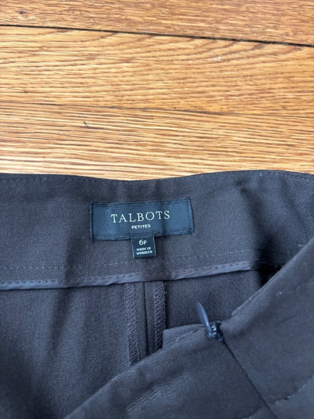 Talbots Womens Heritage Dress Ankle Pants 6p 6 Petite Brown Stretch Flat Front - Picture 3 of 6